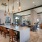 pendant lighting over large kitchen island with seating