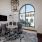 bright conference room with wall mounted tv