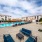poolside seating with tables